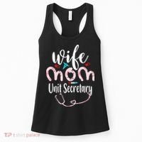 Womens Wife Mom Unit Secretary Mom Mothers Day Nurses Women's Tank Top thumb 0