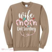 Womens Wife Mom Unit Secretary Mom Mothers Day Nurses Sweatshirt thumb 0