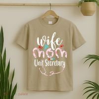 Womens Wife Mom Unit Secretary Mom Mothers Day Nurses T-Shirt thumb 2