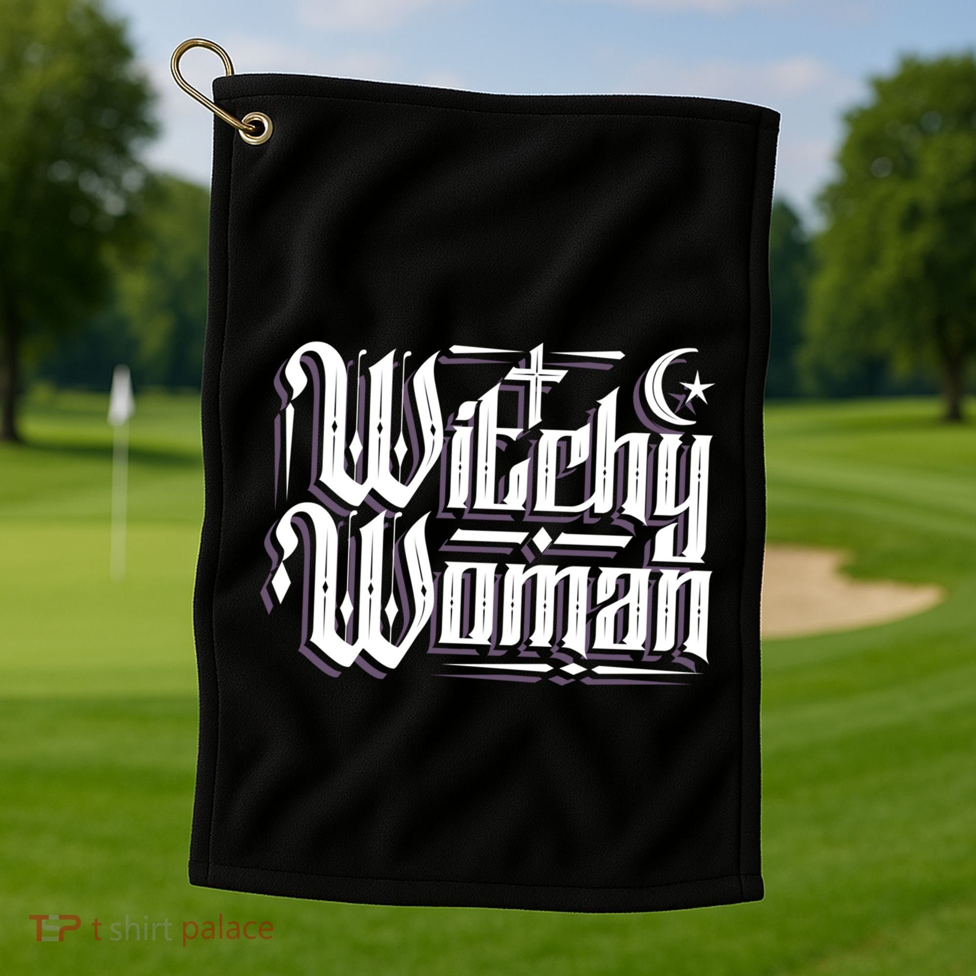 Witchy Wicca Moon Cute Gift Golf Towel