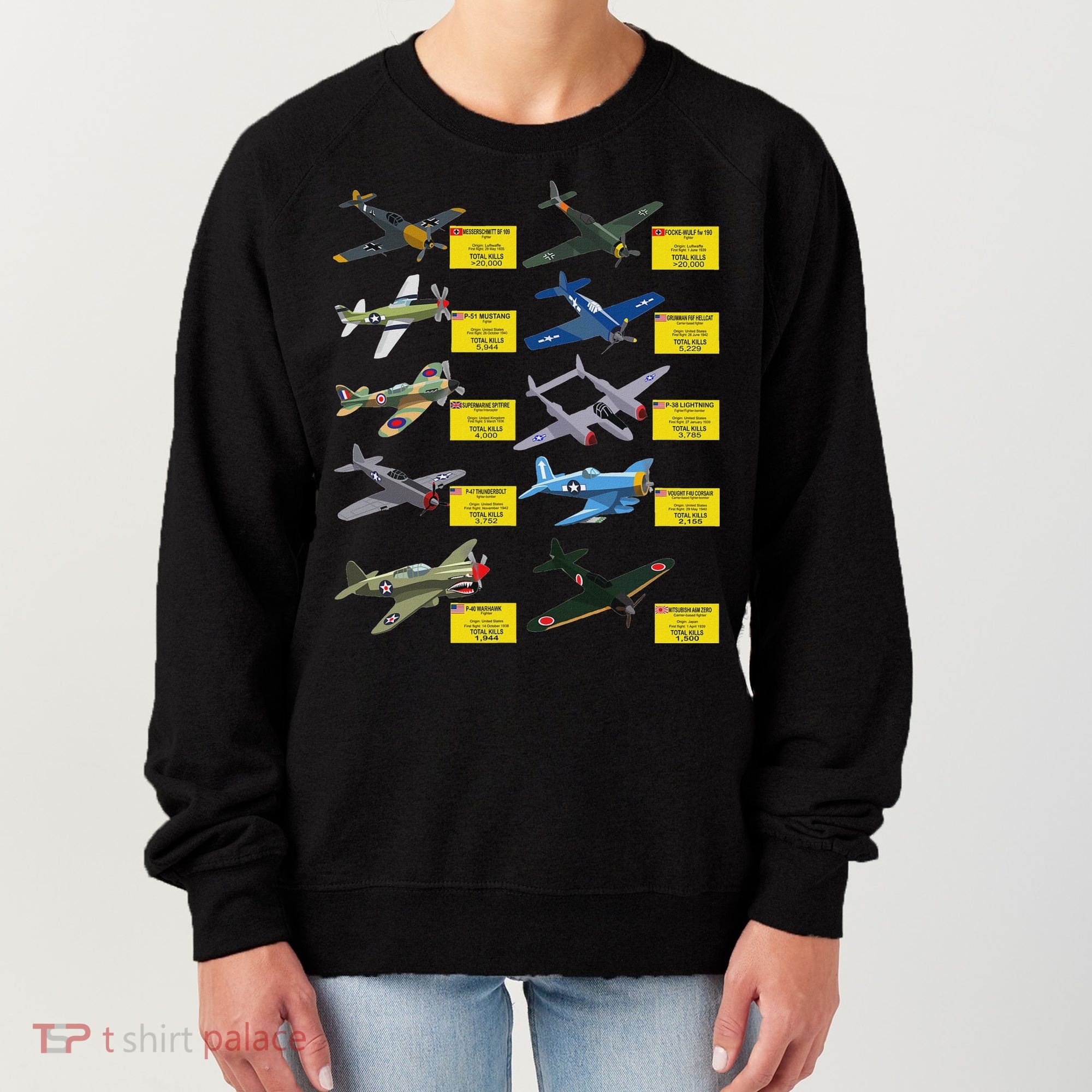 Ww2 Warplanes Most Lethal Airplanes P51 Mustang Women's Sweatshirt