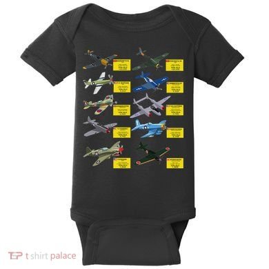 Ww2 Warplanes Most Lethal Airplanes P51 Mustang Baby Bodysuit