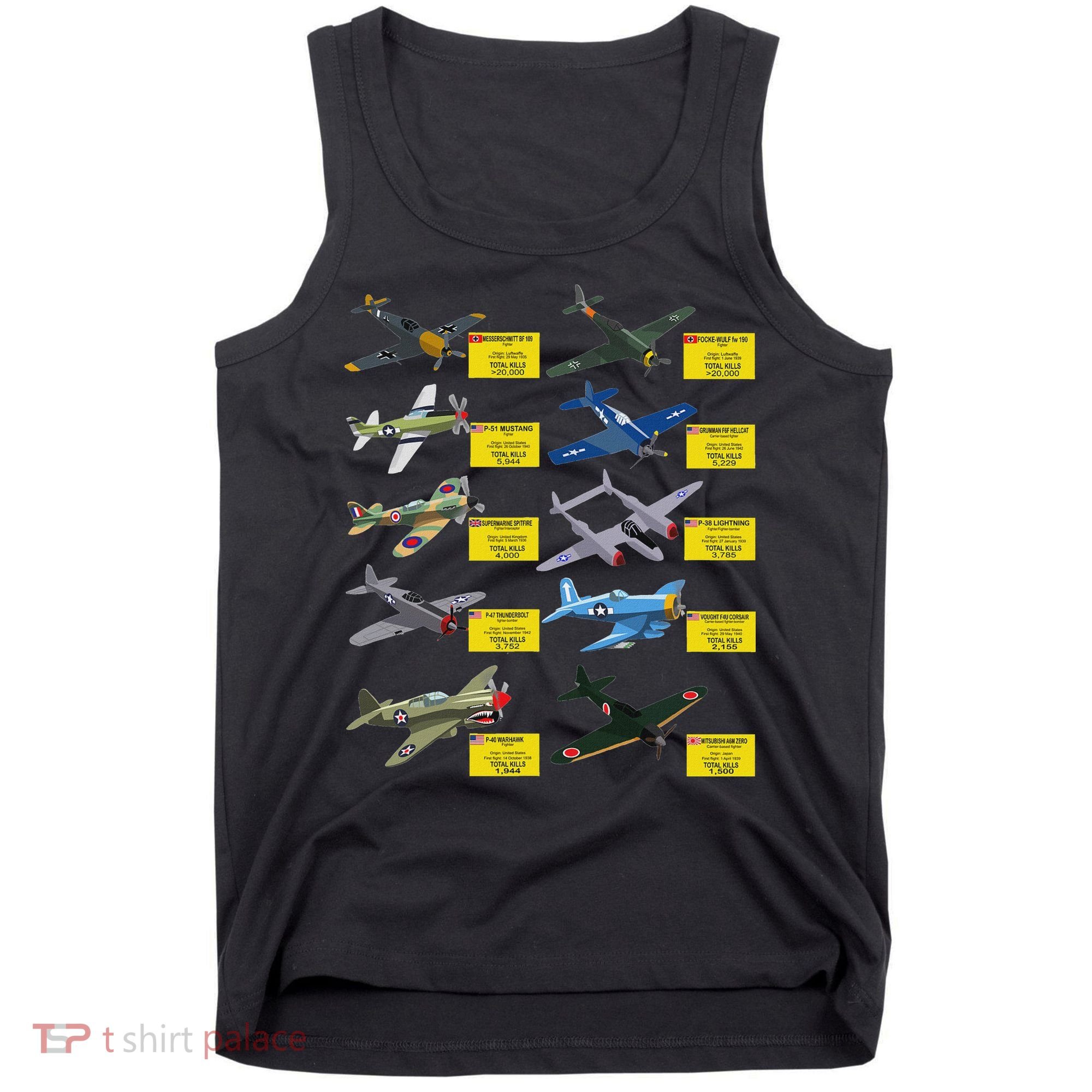 Ww2 Warplanes Most Lethal Airplanes P51 Mustang Tank Top