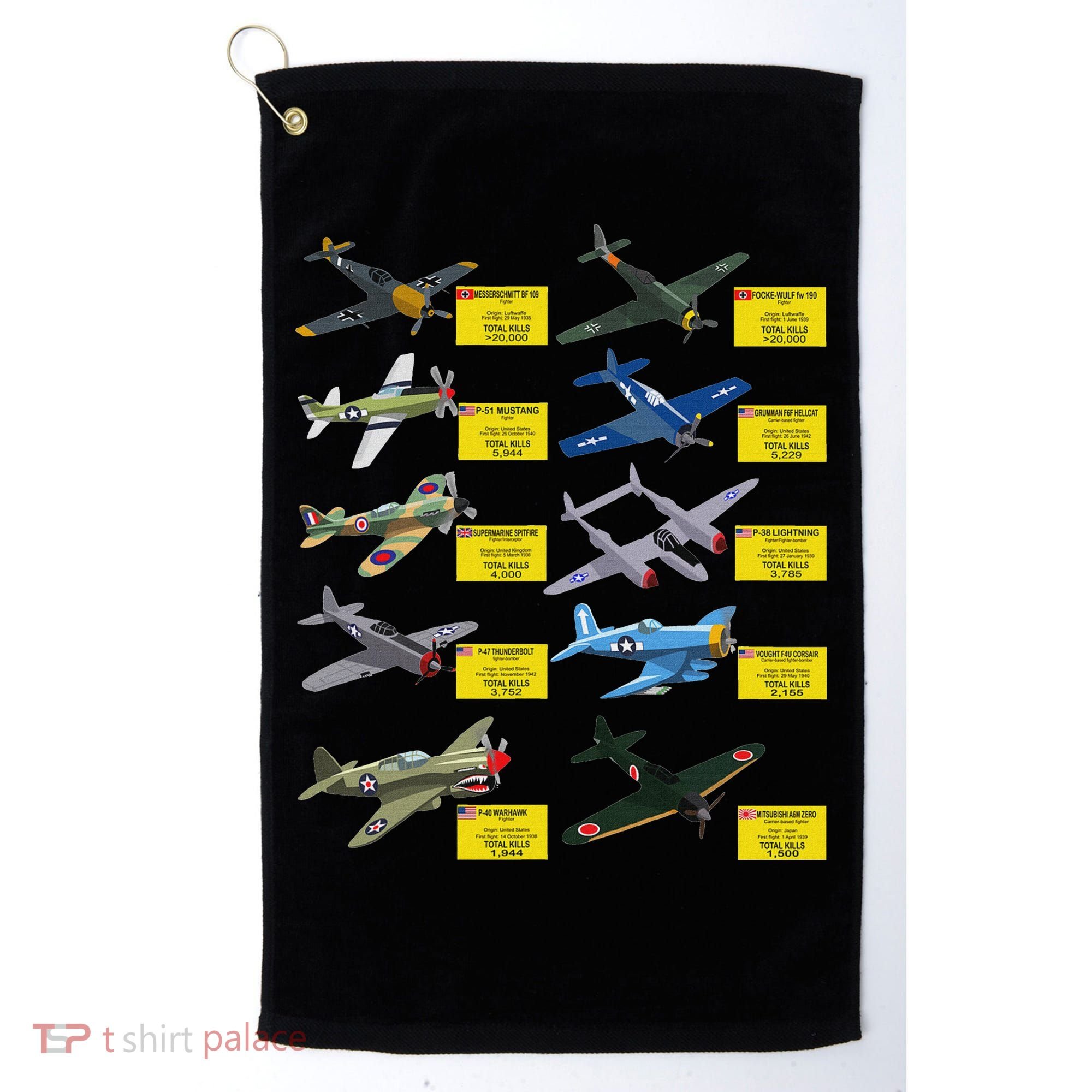 Ww2 Warplanes Most Lethal Airplanes P51 Mustang Golf Towel