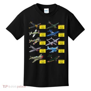 Ww2 Warplanes Most Lethal Airplanes P51 Mustang Kids T-Shirt