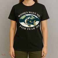 Women Want Me Fish Fear Me Funny Fishing Gift T-Shirt thumb 4