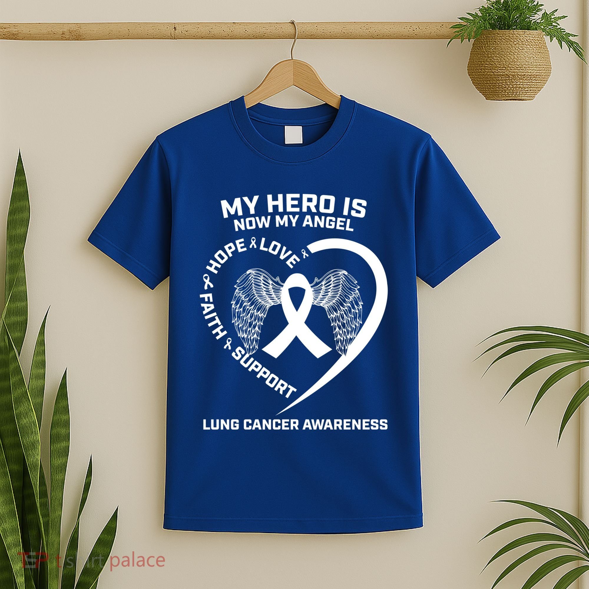 White Wings My Hero Is Now My Angel Lung Cancer Awareness Gift T-Shirt