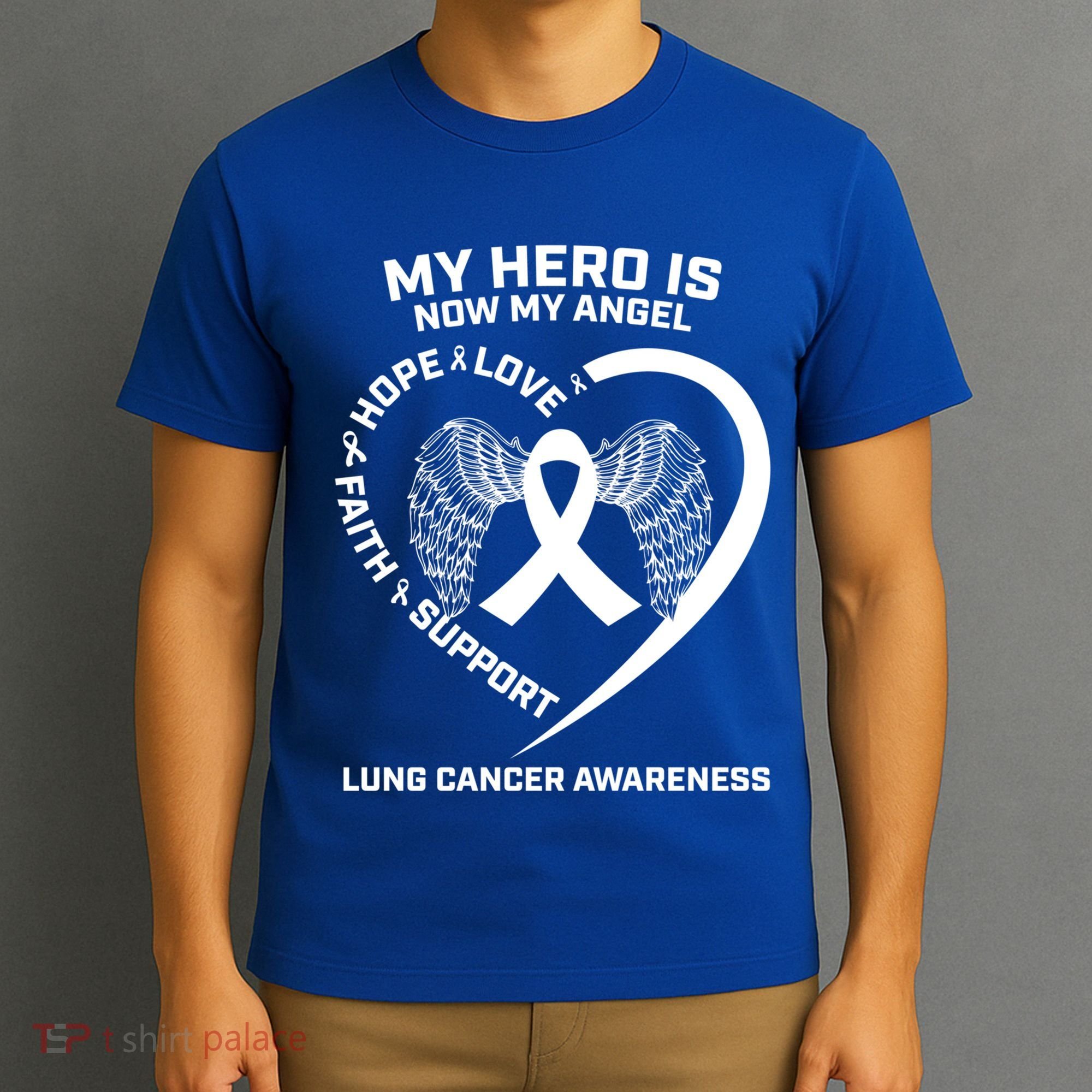 White Wings My Hero Is Now My Angel Lung Cancer Awareness Gift T-Shirt