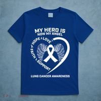 White Wings My Hero Is Now My Angel Lung Cancer Awareness Gift T-Shirt thumb 5