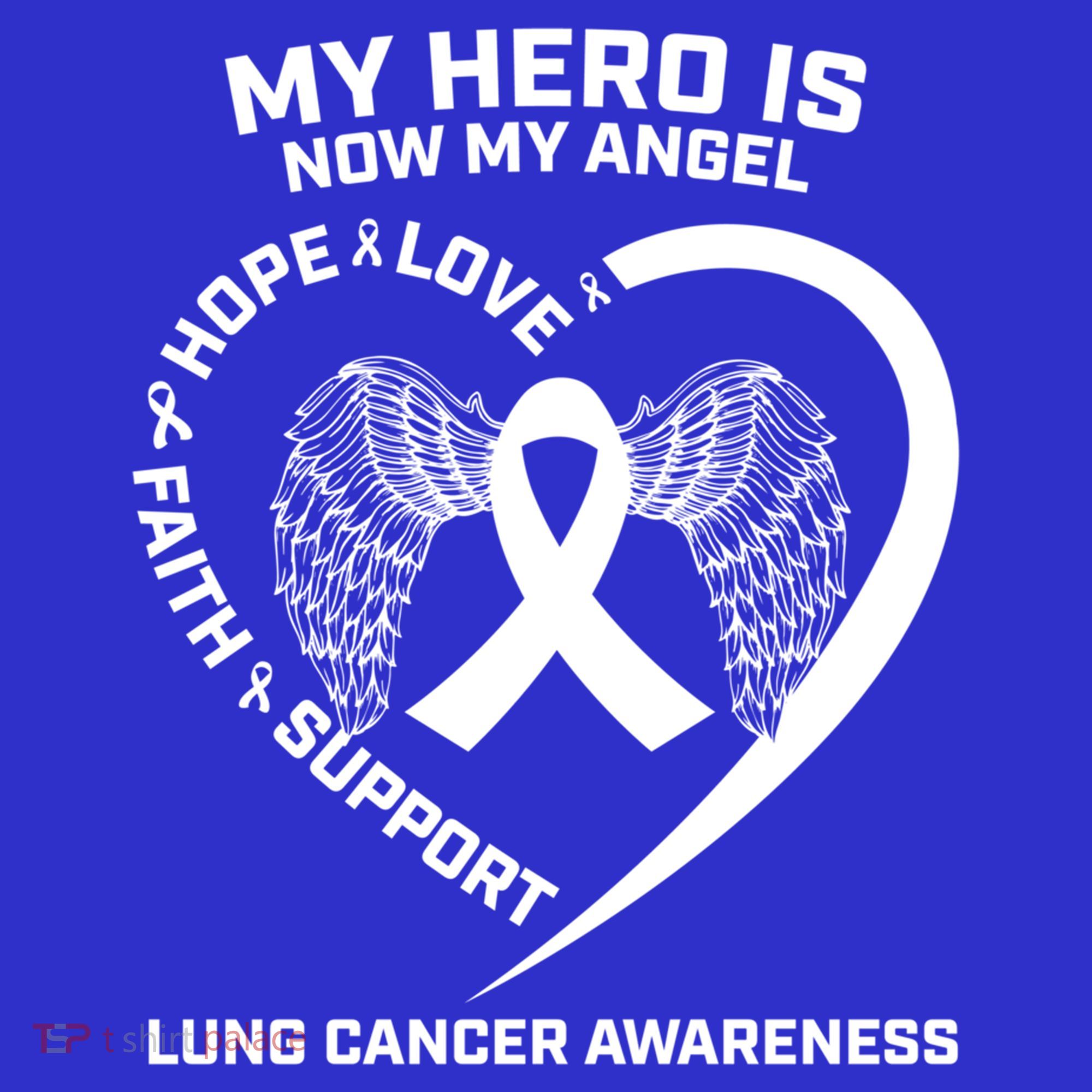 White Wings My Hero Is Now My Angel Lung Cancer Awareness Gift Polo