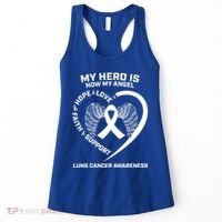 White Wings My Hero Is Now My Angel Lung Cancer Awareness Gift Women's Tank Top thumb 0