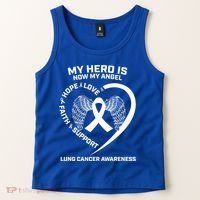 White Wings My Hero Is Now My Angel Lung Cancer Awareness Gift Tank Top thumb 2