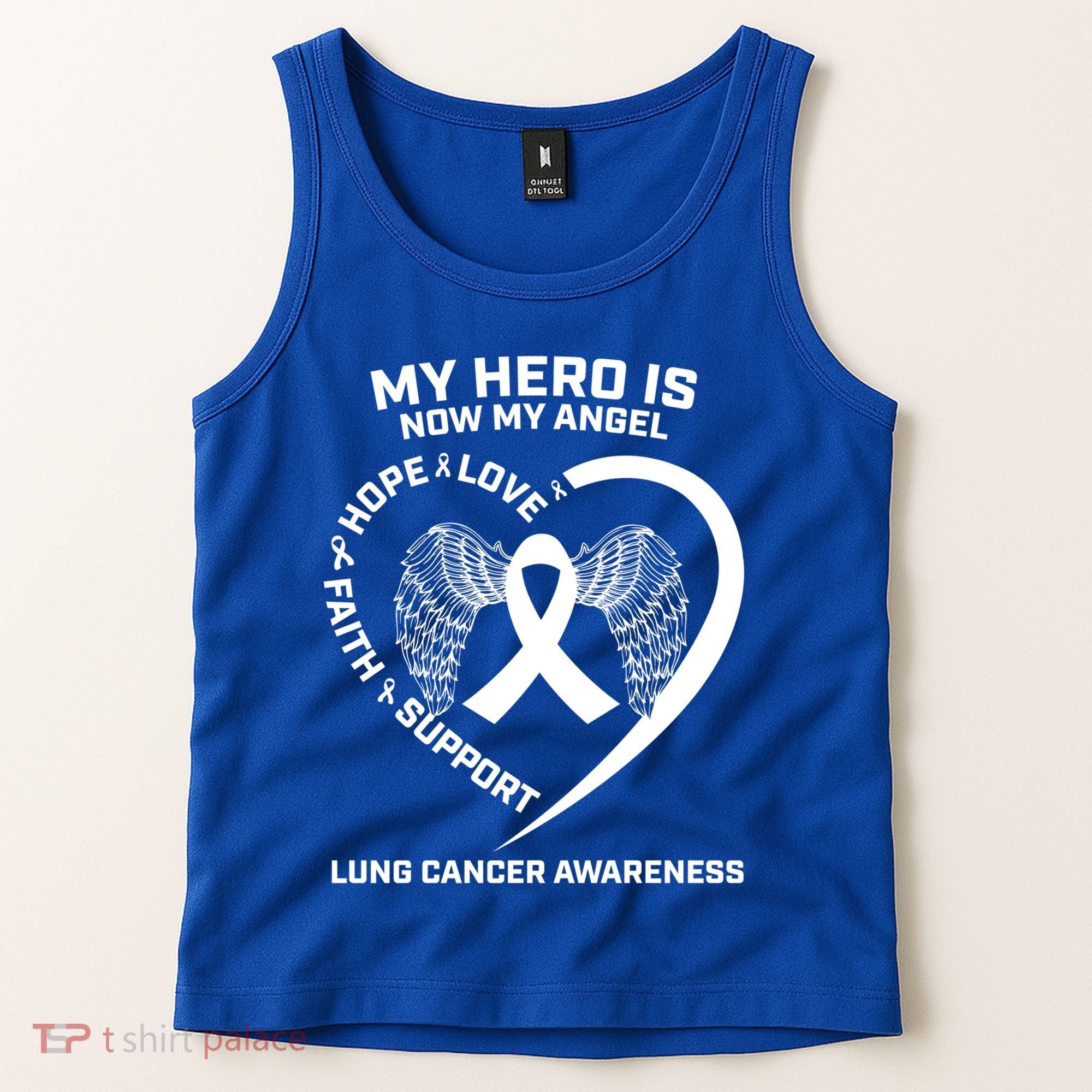White Wings My Hero Is Now My Angel Lung Cancer Awareness Gift Tank Top