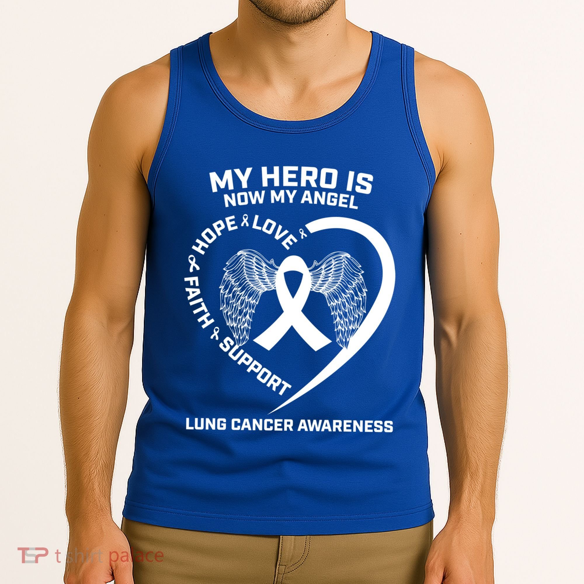 White Wings My Hero Is Now My Angel Lung Cancer Awareness Gift Tank Top