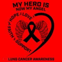 White Wings My Hero Is Now My Angel Lung Cancer Awareness Gift Santa Hat thumb 1