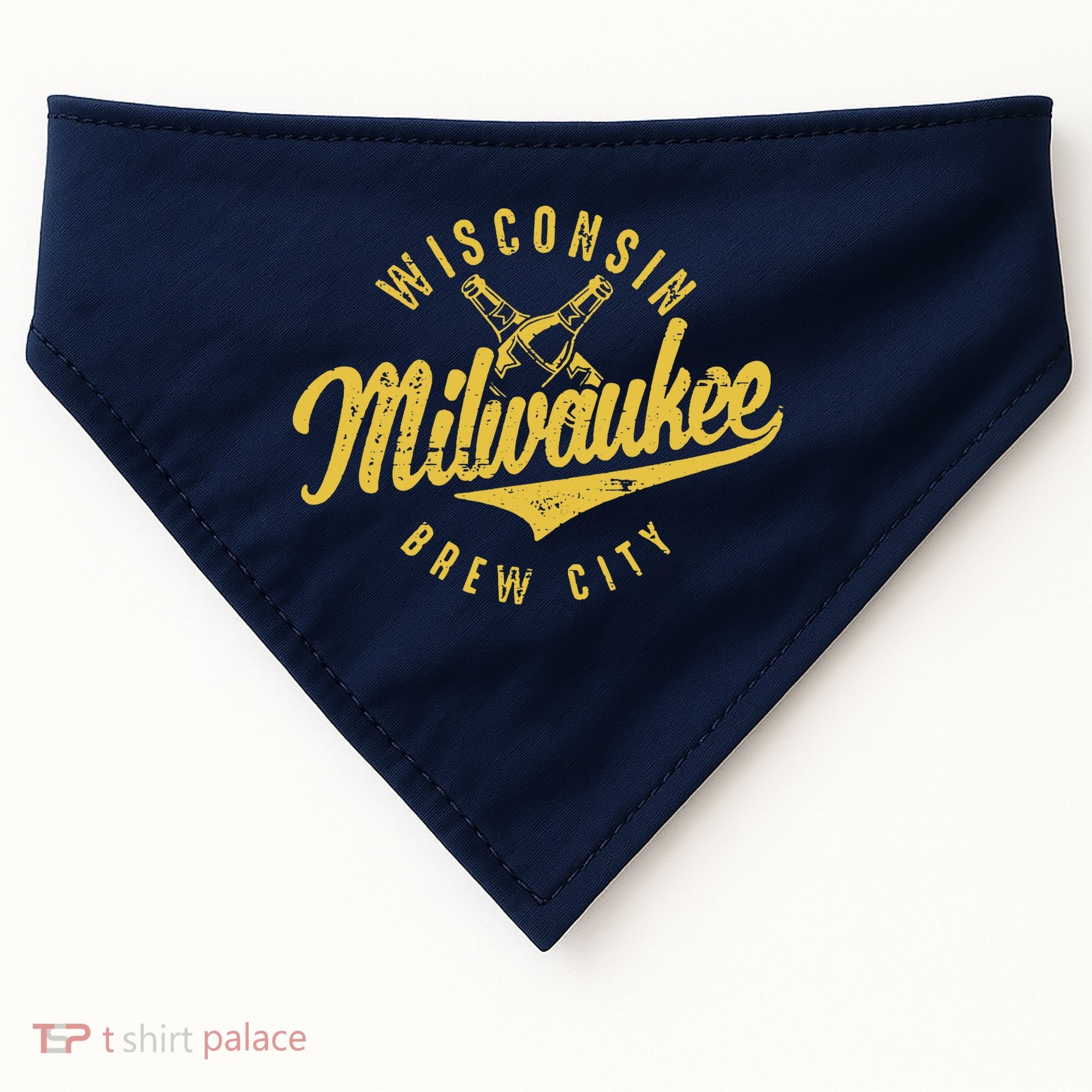 Wo Wisconsin Milwaukee Brew City USA-Made Doggie Bandana