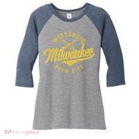 Wo Wisconsin Milwaukee Brew City Women's Tri-Blend 3/4-Sleeve Raglan Shirt thumb 0