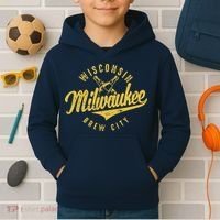Wo Wisconsin Milwaukee Brew City Kids Hoodie thumb 2