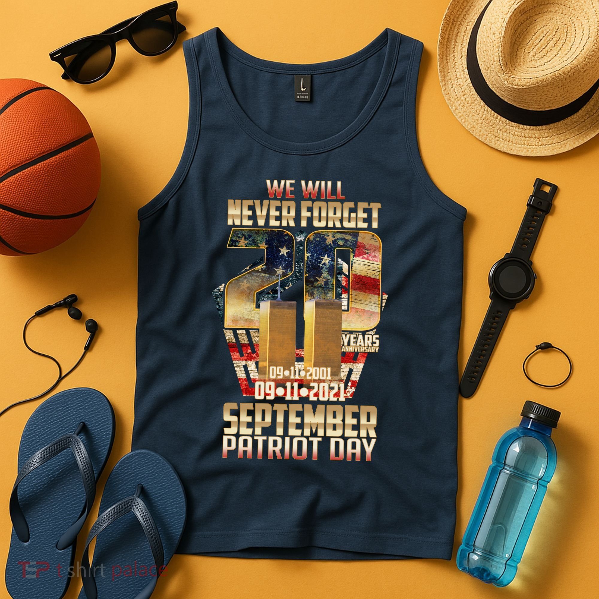We Will Never Forget September 11 9 11 Patriot Day 20 Years Anniversary Tank Top