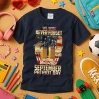 We Will Never Forget September 11 9 11 Patriot Day 20 Years Anniversary Kids T-Shirt thumb 3