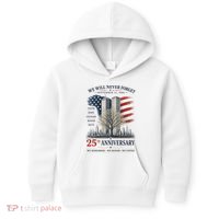 We Will Never Forget September 11 2001 25th Anniversary Tribute Kids Hoodie thumb 0