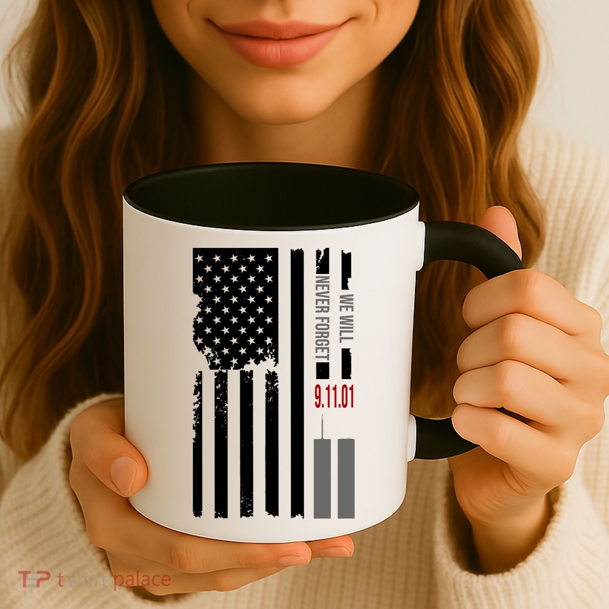 We Will Never Forget 9.11.01 USA Flag Coffee Mug