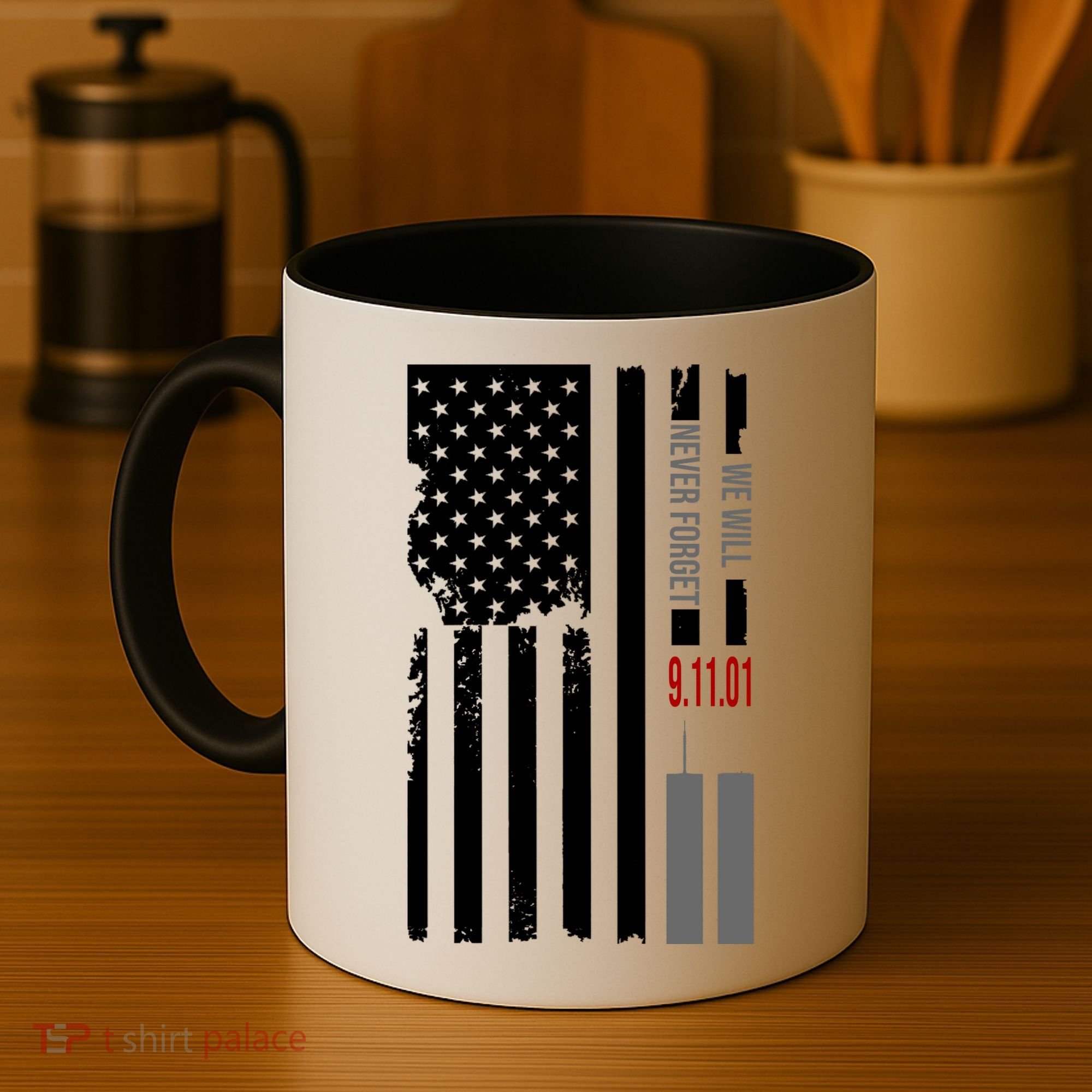 We Will Never Forget 9.11.01 USA Flag Coffee Mug