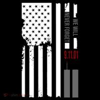 We Will Never Forget 9.11.01 USA Flag Baby Bodysuit thumb 2