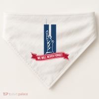 We Will Never Forget 09.11.01 Statue Of Liberty USA-Made Doggie Bandana thumb 0