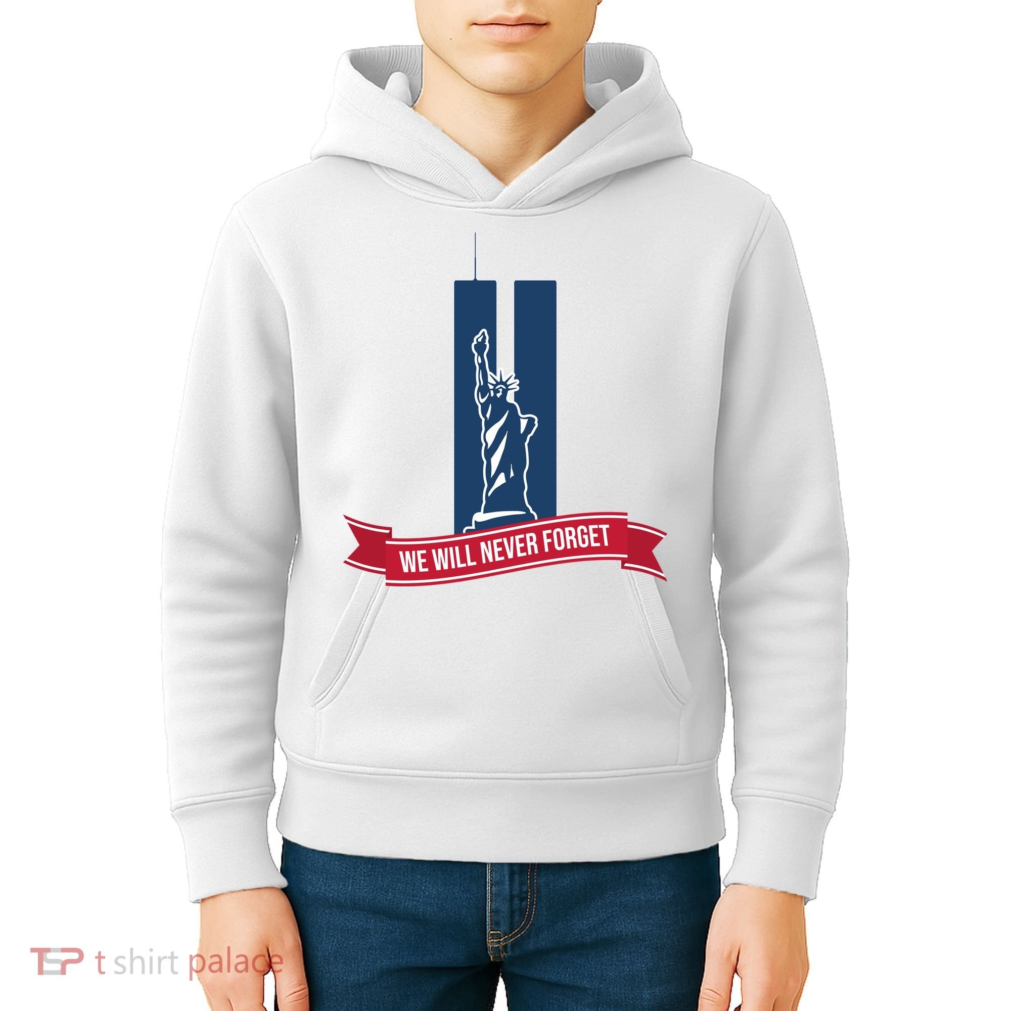 We Will Never Forget 09.11.01 Statue Of Liberty Kids Hoodie