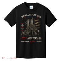 We Will Never Forget September 11 25th Anniversary Tribute Kids T-Shirt thumb 0
