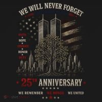 We Will Never Forget September 11 25th Anniversary Tribute Kids T-Shirt thumb 4