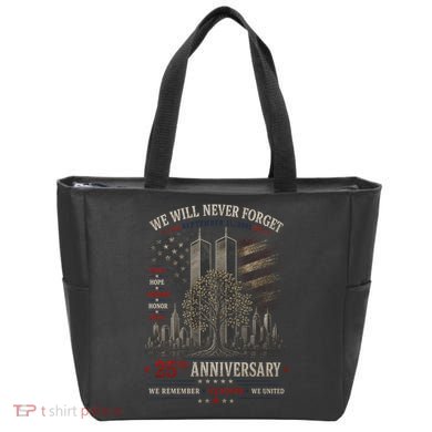 We Will Never Forget September 11 25th Anniversary Tribute Tote Bag