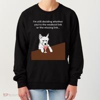 Westie “Weakest Or Missing Link” Insult Graphic Women's Sweatshirt thumb 0