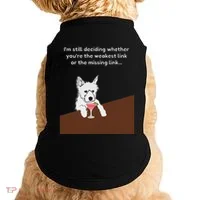Westie “Weakest Or Missing Link” Insult Graphic Doggie Tank thumb 0