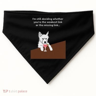 Westie “Weakest Or Missing Link” Insult Graphic USA-Made Doggie Bandana