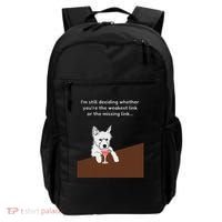Westie “Weakest Or Missing Link” Insult Graphic Backpack thumb 0