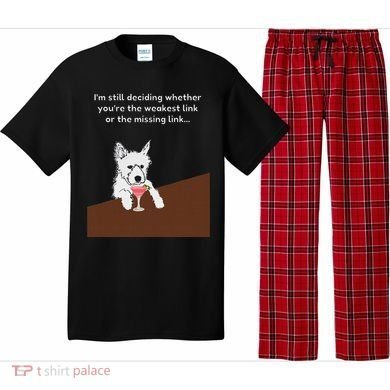 Westie “Weakest Or Missing Link” Insult Graphic Pajama Set