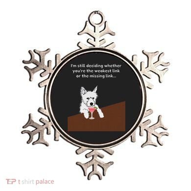Westie “Weakest Or Missing Link” Insult Graphic Ornament