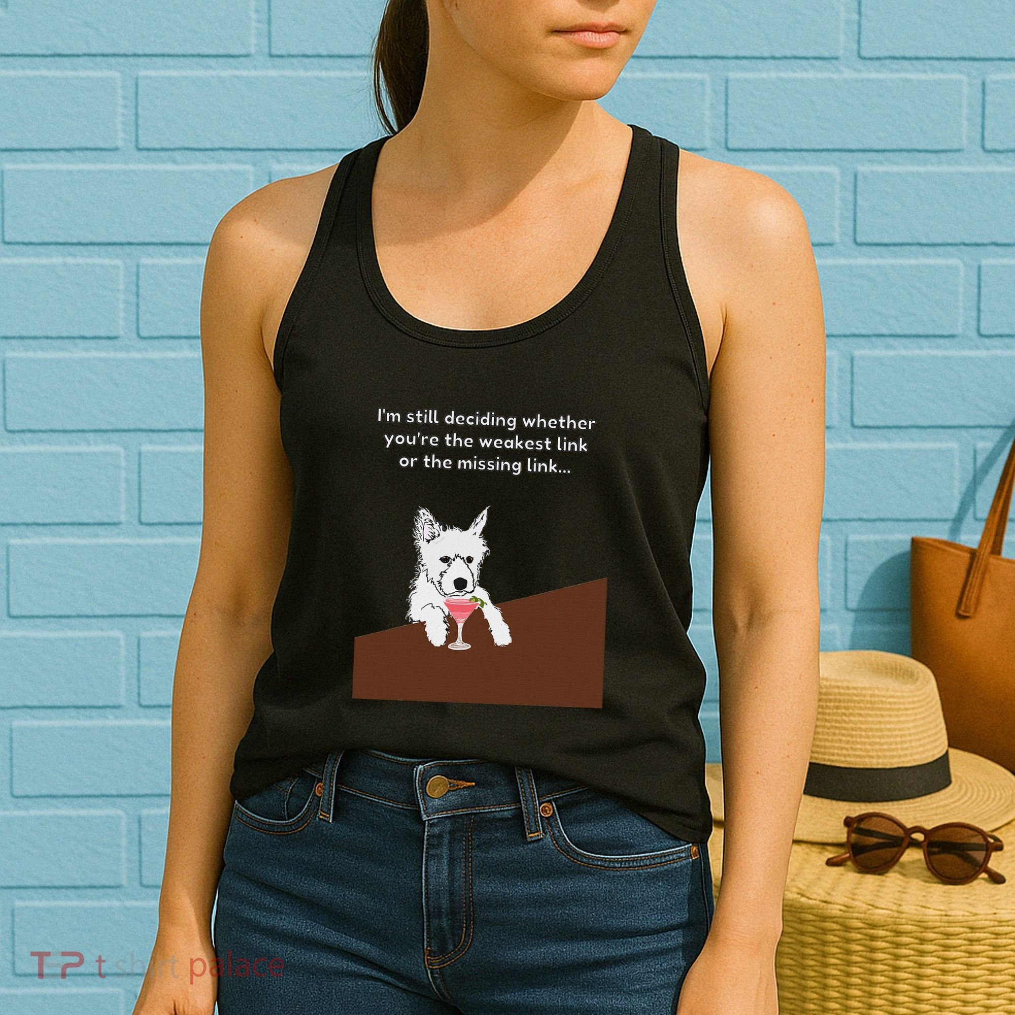 Westie “Weakest Or Missing Link” Insult Graphic Women's Tank Top
