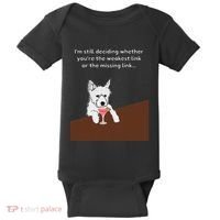 Westie “Weakest Or Missing Link” Insult Graphic Baby Bodysuit thumb 0