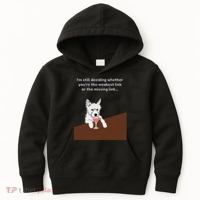 Westie “Weakest Or Missing Link” Insult Graphic Kids Hoodie
