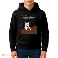 Westie “Weakest Or Missing Link” Insult Graphic Kids Hoodie thumb 4