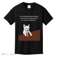 Westie “Weakest Or Missing Link” Insult Graphic Kids T-Shirt thumb 0