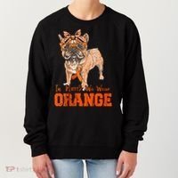 We Wear Orange Frenchie Dog Multiple Sclerosis Awareness Women's Sweatshirt thumb 0