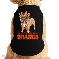 We Wear Orange Frenchie Dog Multiple Sclerosis Awareness Doggie Tank thumb 0