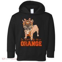 We Wear Orange Frenchie Dog Multiple Sclerosis Awareness Toddler Hoodie thumb 0