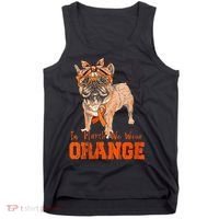 We Wear Orange Frenchie Dog Multiple Sclerosis Awareness Tank Top thumb 0