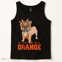 We Wear Orange Frenchie Dog Multiple Sclerosis Awareness Tank Top thumb 2