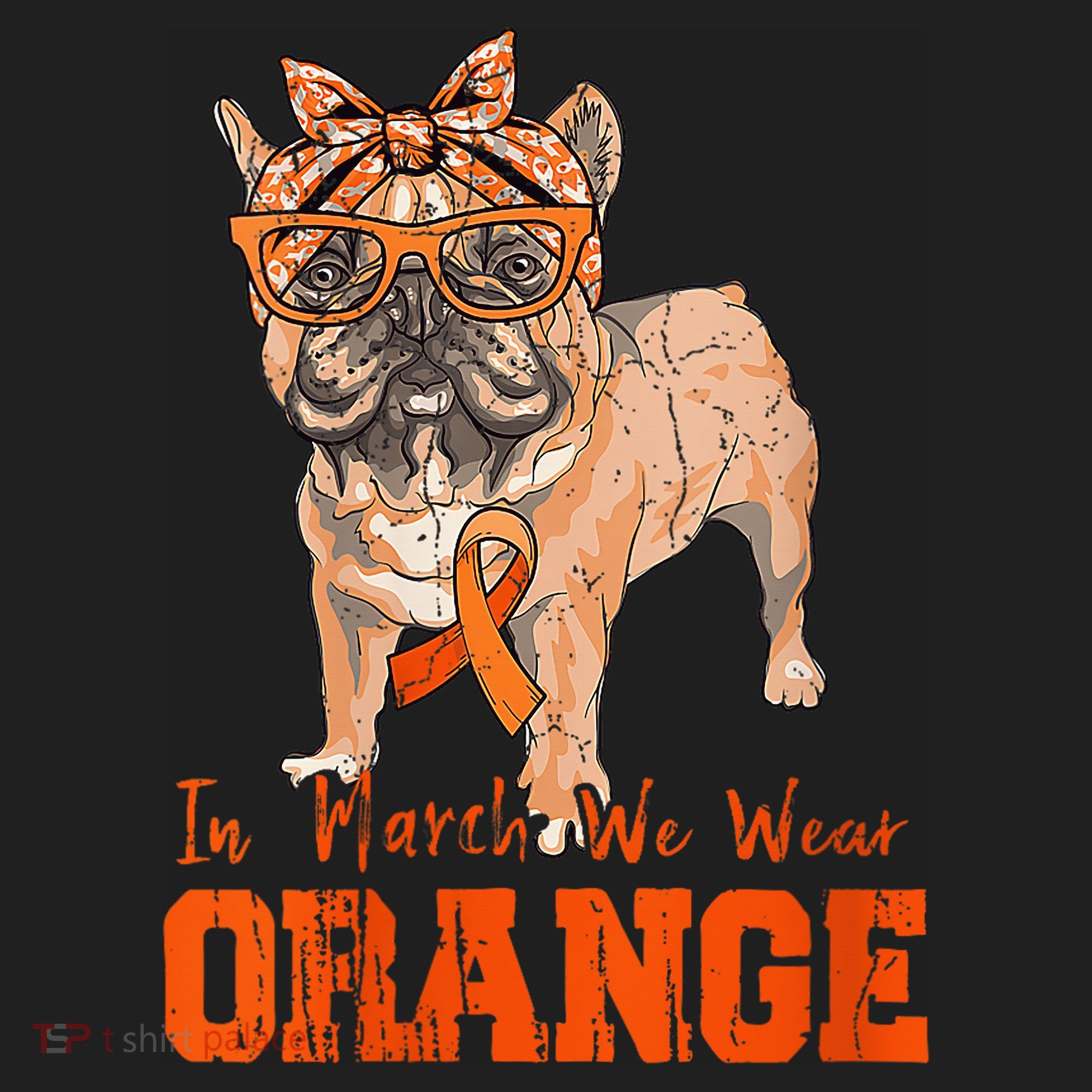 We Wear Orange Frenchie Dog Multiple Sclerosis Awareness Golf Towel